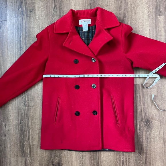 Vintage Talbots Red Pea Coat Sz 10 - Picture 5 of 10